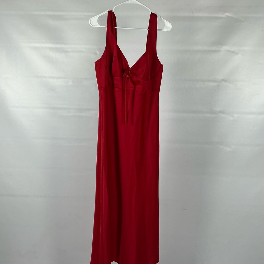 Nordstrom Wayf Vibrant Red Knot-Front Dress - Picture 2 of 4